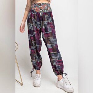 Boho Patchwork High Waist Harem Pants Anthropologie